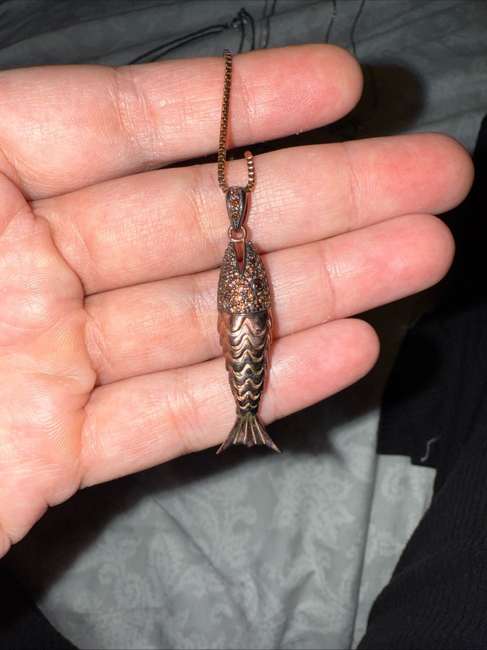 Copper Fish Pendant Necklace - Unbranded